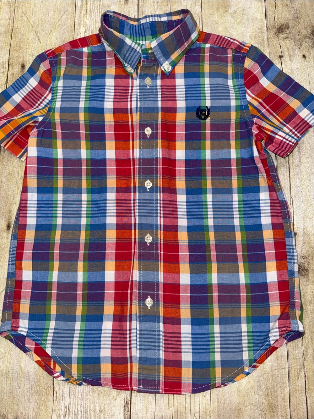 Chaps Multicolor Plaid Button-Down Shirt - Red, Blue, Green, Yellow